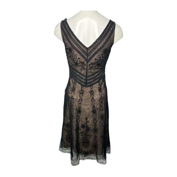 BCBG Maxazria Black Lace Sleeveless Dress Sz 2 Retro 1920’s, Gatsby - Picture 4 of 9